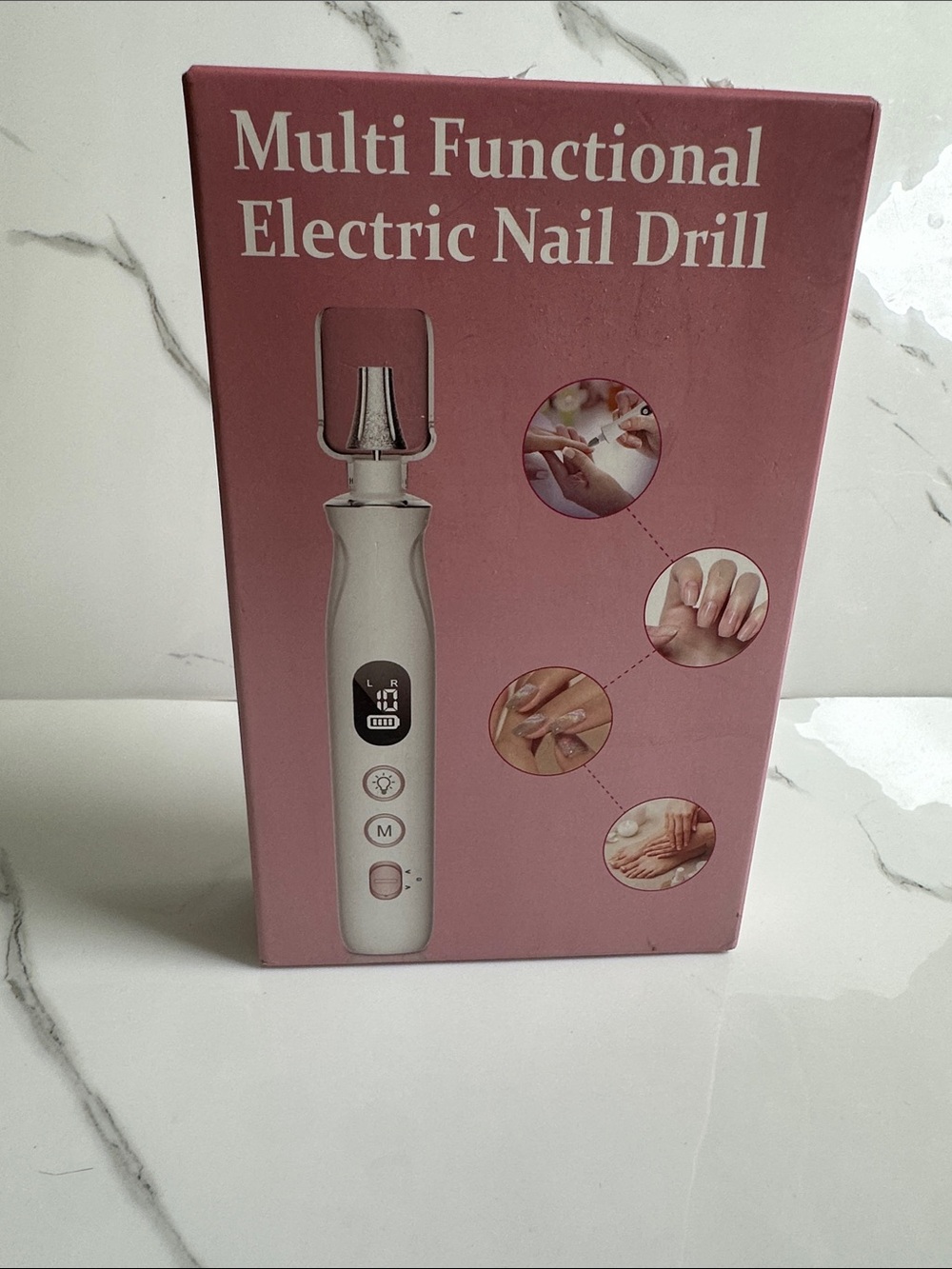 Multi Functional Electric Nail Drill - White/Pink